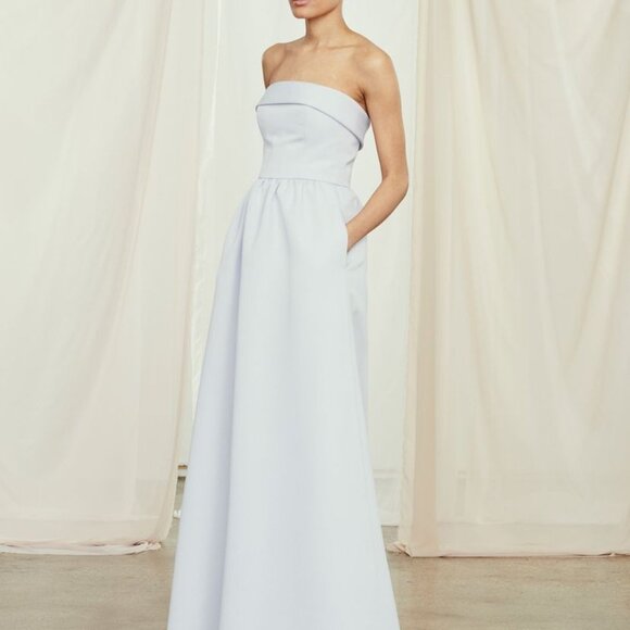 Amsale Rene Dress In Ivory - Picture 7 of 9